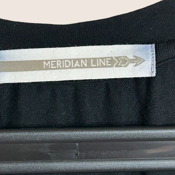 🖤 MEDIUM MERIDIAN LINE BLACK POCKET T-SHIRT TUNIC SHORT SLEEVE HI LO - Picture 8 of 8